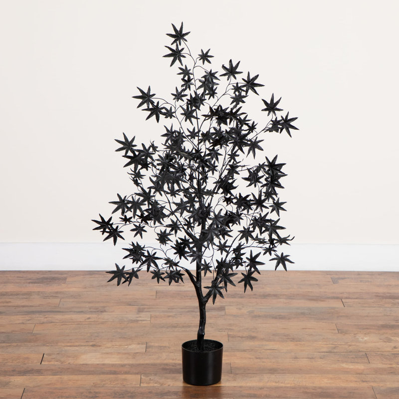 4Ft. Artificial Halloween Eerie Black Maple Tree