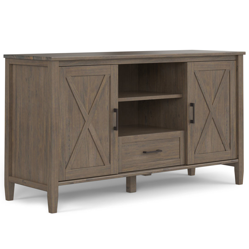 Ela 54"W Solid Wood TV Stand for TVs up to 60" with 2 Cabinets