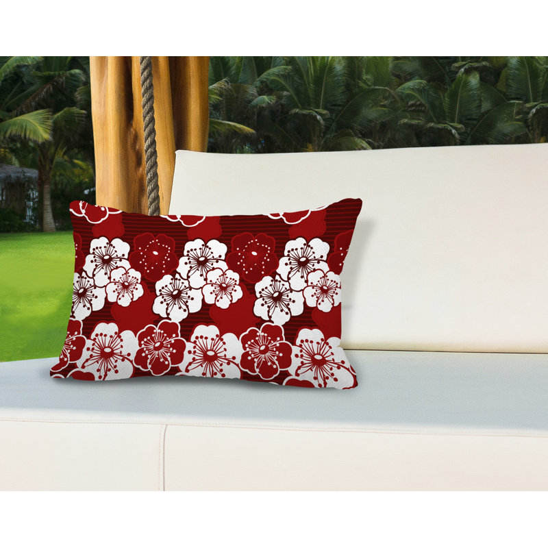 Gale Outdoor Reversible Throw Pillow, Red