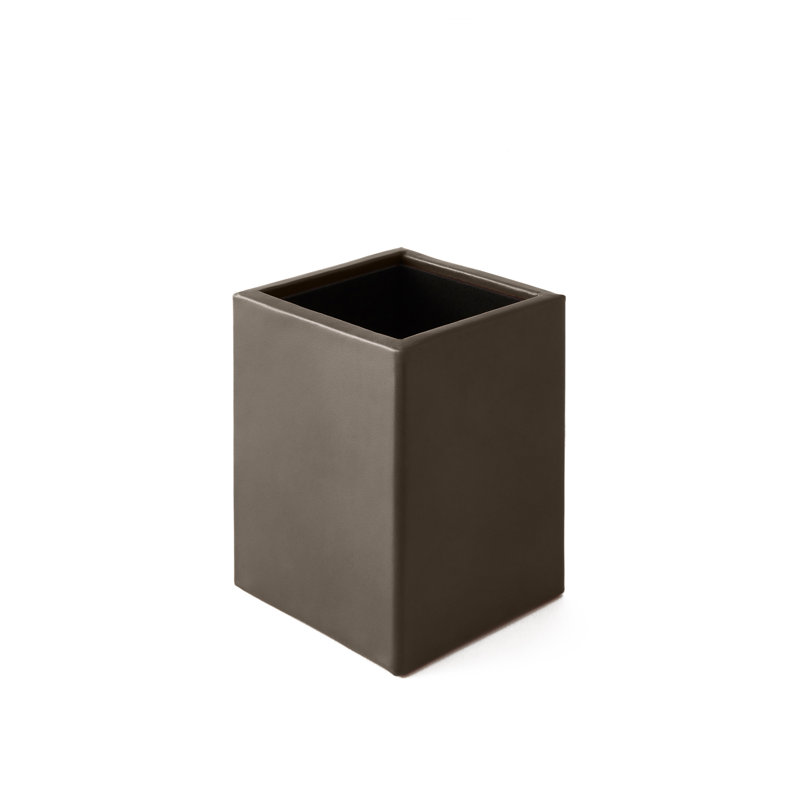 Camellia Leather Pen Holder, Taupe Grey