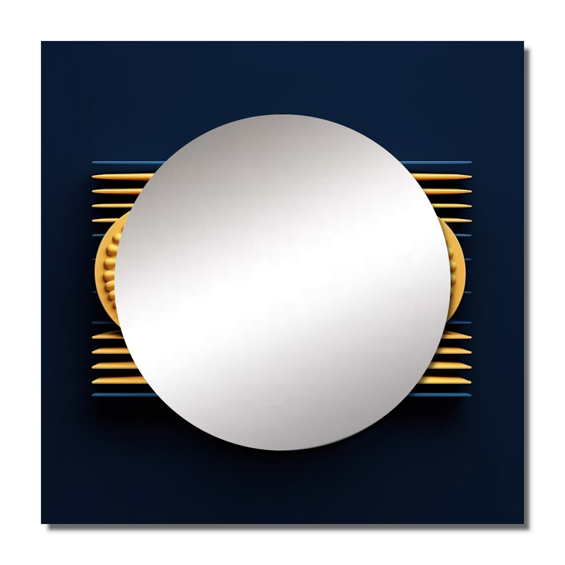 Futur minimalisme géométrie de la sensibilisation III - art moderne de miroir mural carré géométrique, 23 po x 23 po