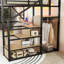 Lit mezzanine avec bureau et station de charge, lit mezzanine en métal avec escalier et lumière pour enfants adolescents-934794714