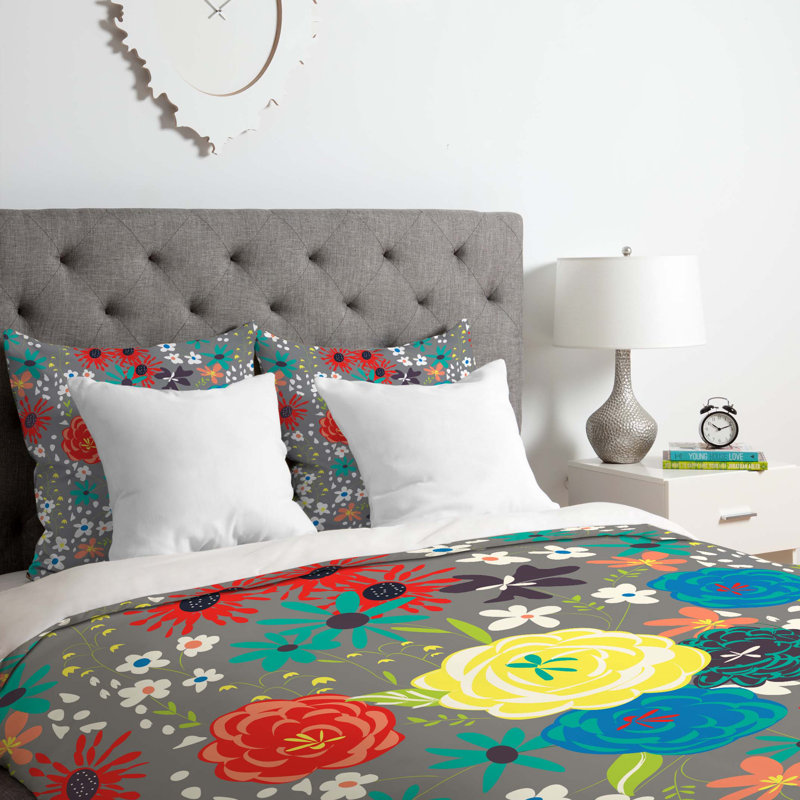Vy La Floral Duvet Cover, Twin/Twin XL Duvet Cover + 1 Standard Sham