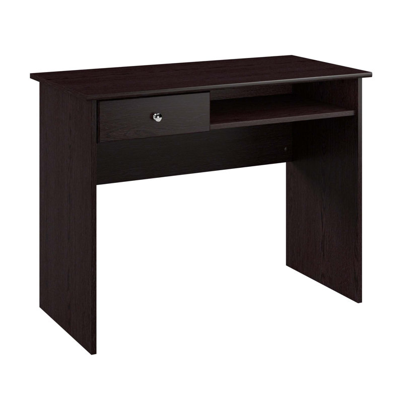 Burham 40" W Rectangle Small Space Writing Desk, Espresso Oak