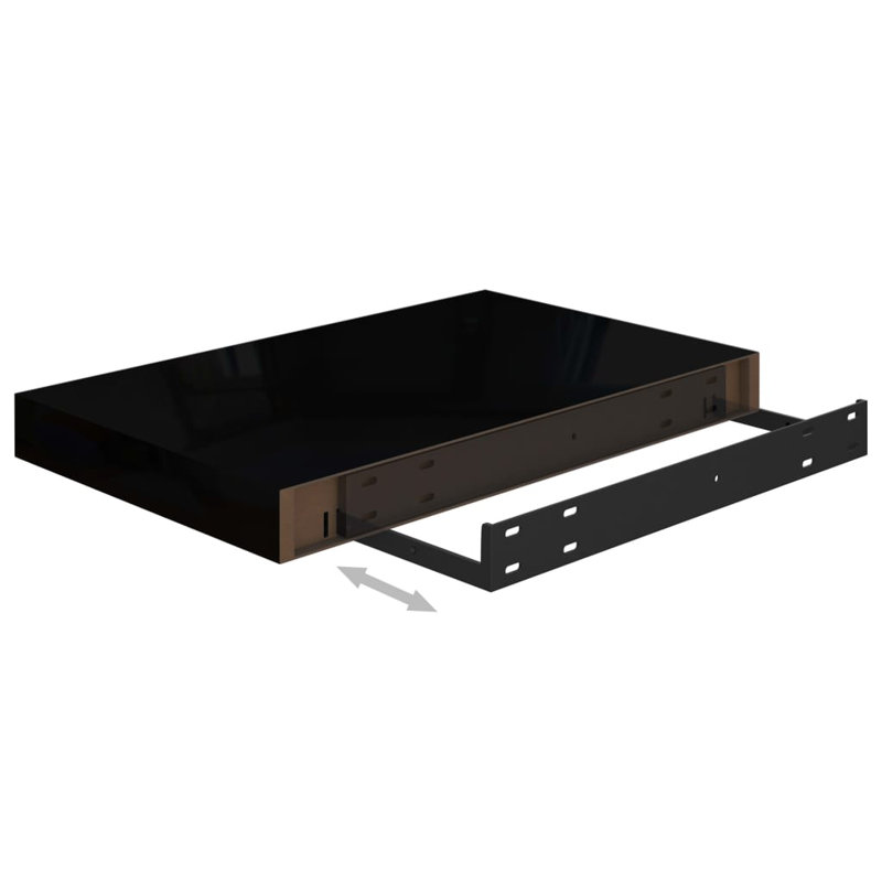 Arsis 4 Piece Metal Floating Shelf, 3.8cm H x 23cm W x 40cm D, High Gloss White