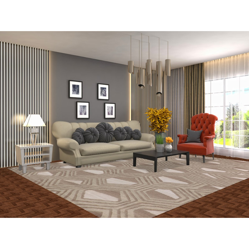 Tapis oriental moderne fait à la main 9 x 12