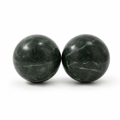 Bola Marmol 4" Green Marble Sphere - Set of 2