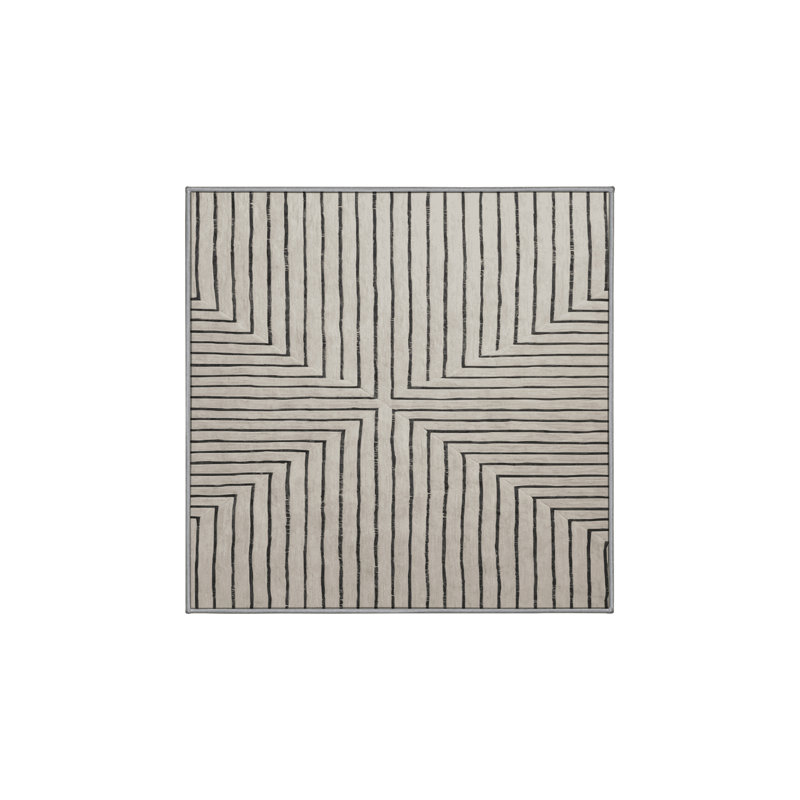 Tapis gris lavable à la machine GSIX03585, Carré 8 pi