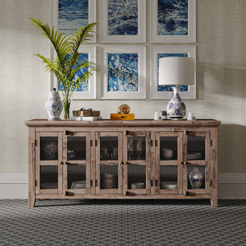 Knorr 70" Wide Acacia Solid Wood Sideboard, Gray Wash