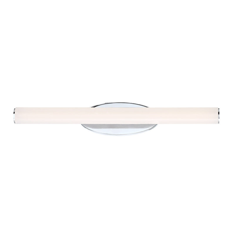 Barre d'éclairage de salle de bain 1 lumière DEL Mini Loft, H 4,5 po x l 18 po x P 3 po, Nickel brossé