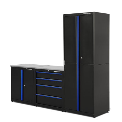 Ensemble de rangement pour poste de travail et outils en acier 3 pièces