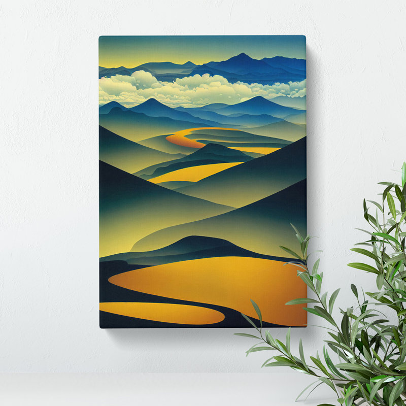 Abstract Mountain Landscapes No.3 - Wall Art, Wrapped Canvas, 76cm H x 50cm W, No Matte