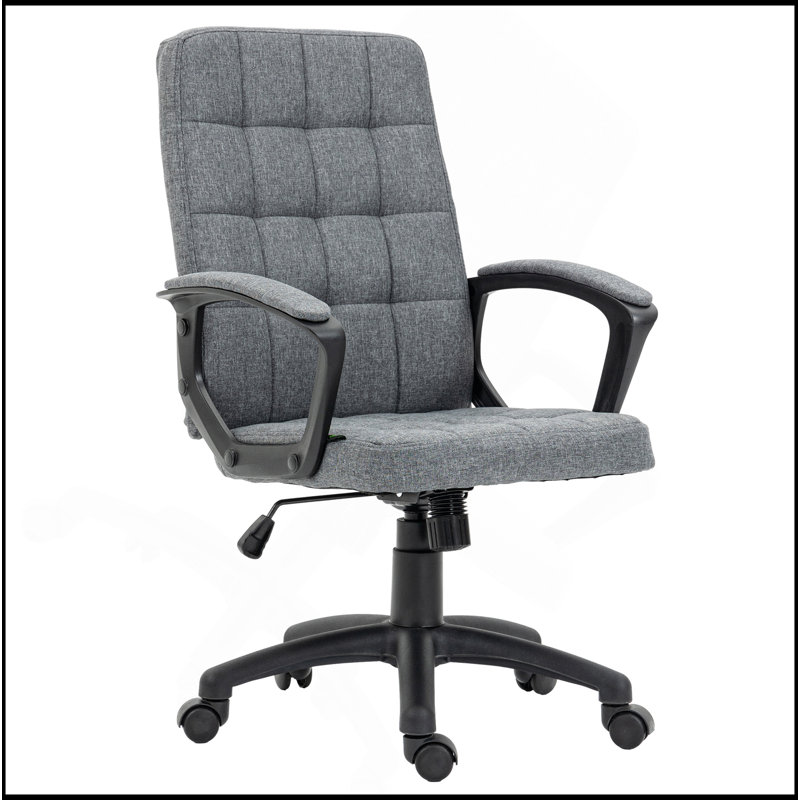 Chaise de bureau en lin Majeris, Gris