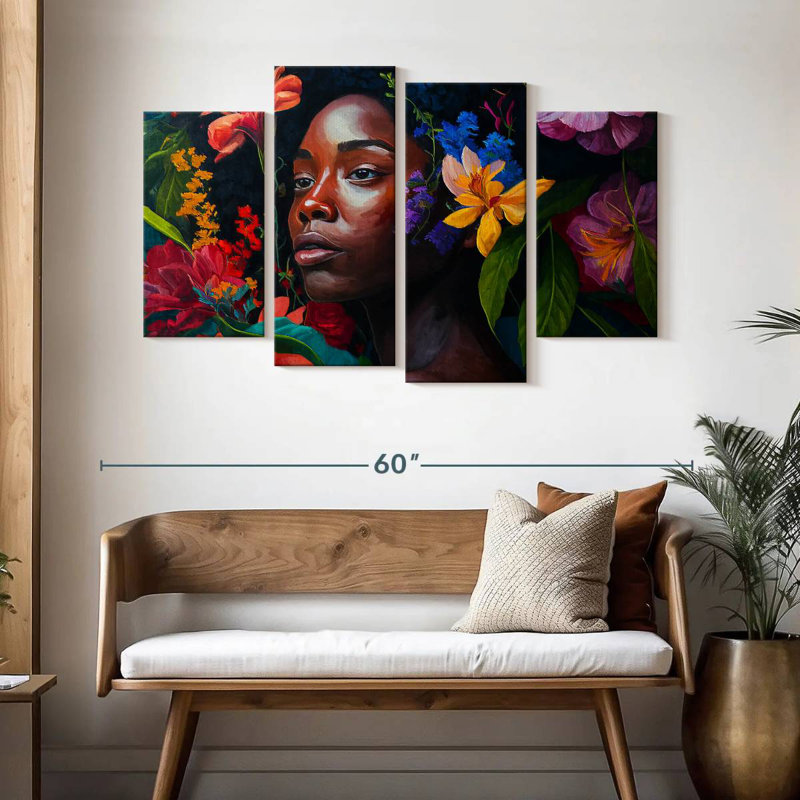 Leisha Tropical African Beauty, 32" H x 52" W