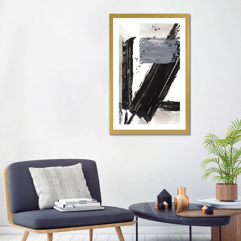 Reproduction d’art, "démolition IV" par Ethan Harper, H 32 po x l 24 po x P 1 po, Papier encadré doré, Blanc