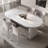 Modern White Oval Marble Dining Table Set-102533563