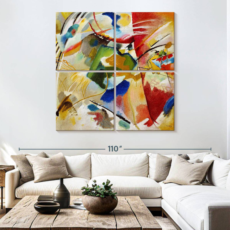 Peinture avec centre vert, H 74 po x l 74 po