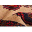 Tapis brun clair / rouge en laine noué à la main