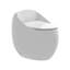 Toilette en céramique en forme d'œuf en blanc brillant - 1,28 chasse simple, teinte, blanc pour salle de bain, design artistique moderne