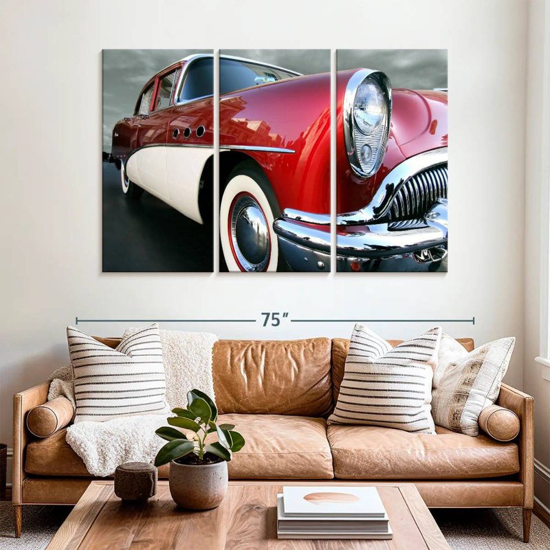 Mehar Shiny Vintage Car, 42" H x 65" W