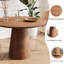 Table de salle à manger circulaire, table ronde minimaliste moderne, grain de bois naturel-912263016