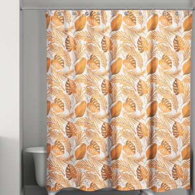 Rideau de douche simple à motif floral Tyshawn