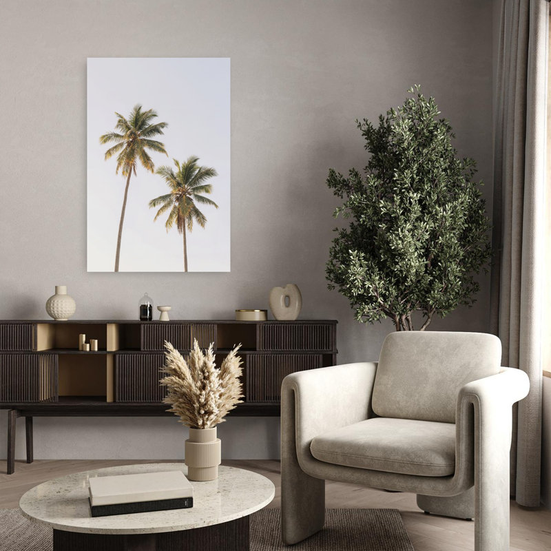 Palmiers abstraits, art mural contemporain, H 36 po x l 24 po