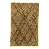 Hand Knotted Abstract Area Rug in Brown