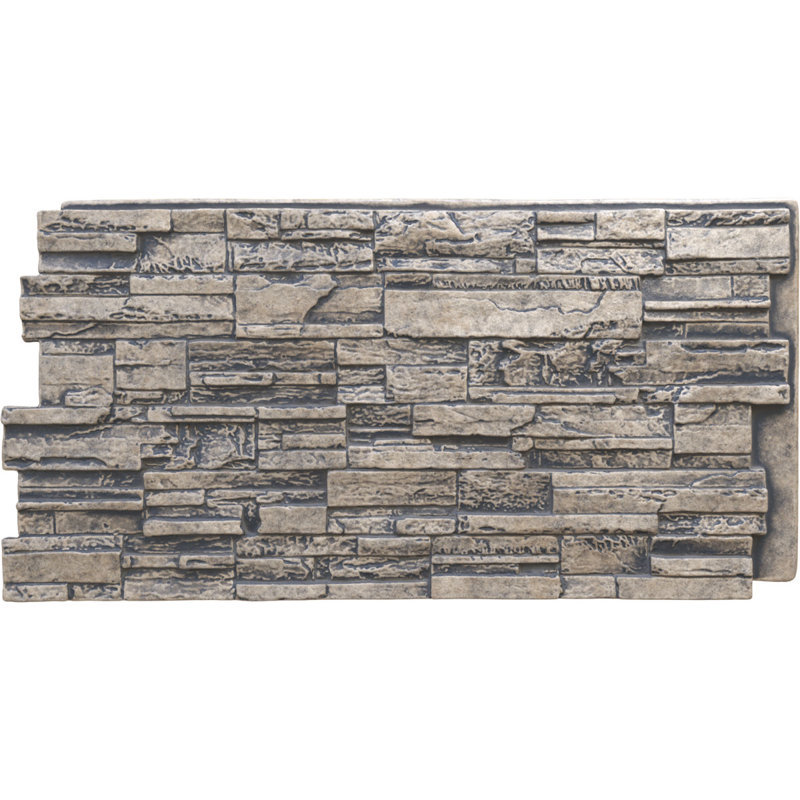 EverStone Cascade Faux Stone Panel, Linen Graphite