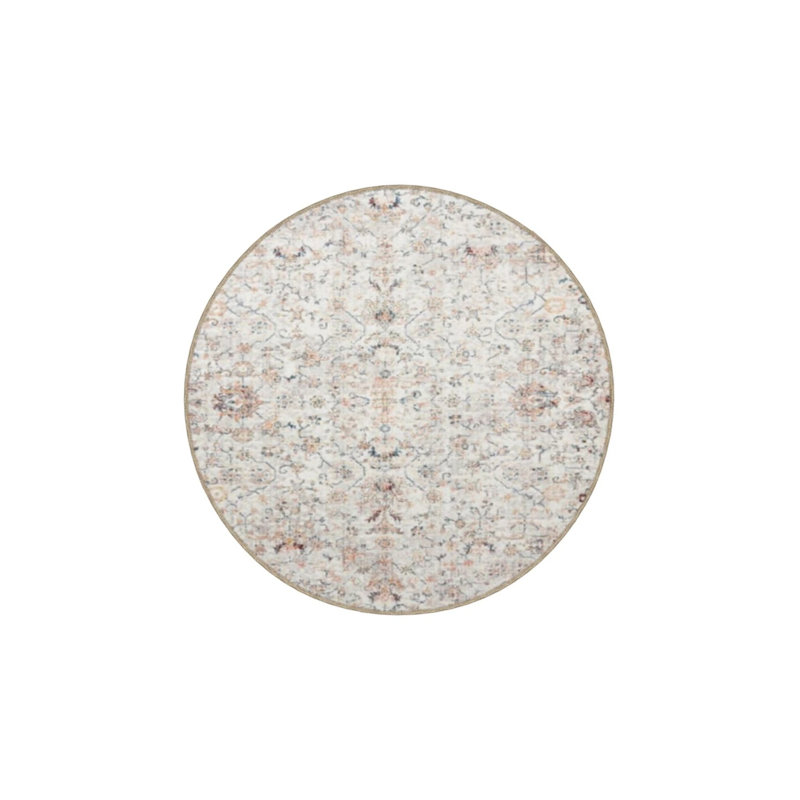 Gray Floral Colorful Patterned Woven Base Washable Carpet, Runner 3'4" x 9'11"