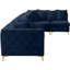 Canapé modulaire en velours réversible de 168 po de largeur-82749532