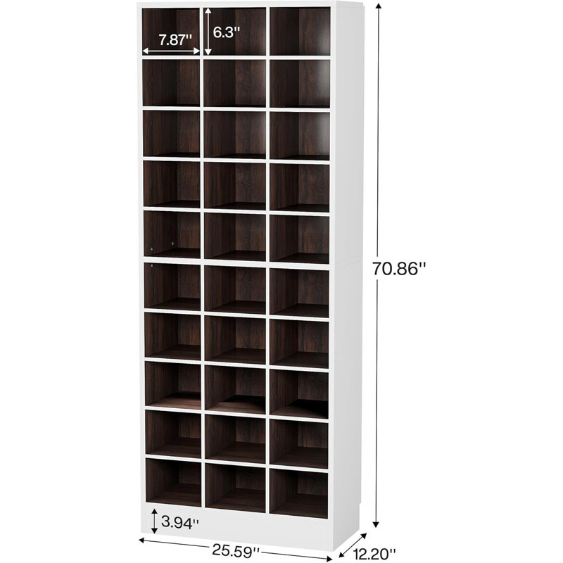 25.6" Wide Modern Shoe Storage Cabinet, Espresso