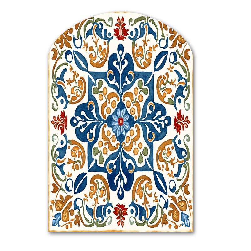 Terilee - Abstract Tile Arch Shape Assymterical Wall Art, 34" H x 25" W