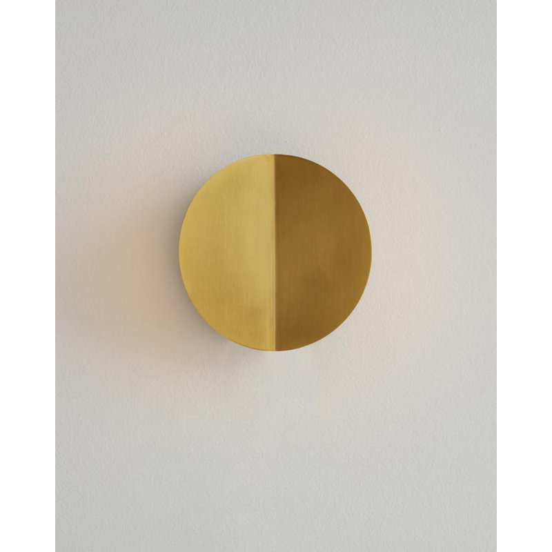 Keef Steel LED Flush Mounted Sconce, Burnished Brass, Burnished Brass