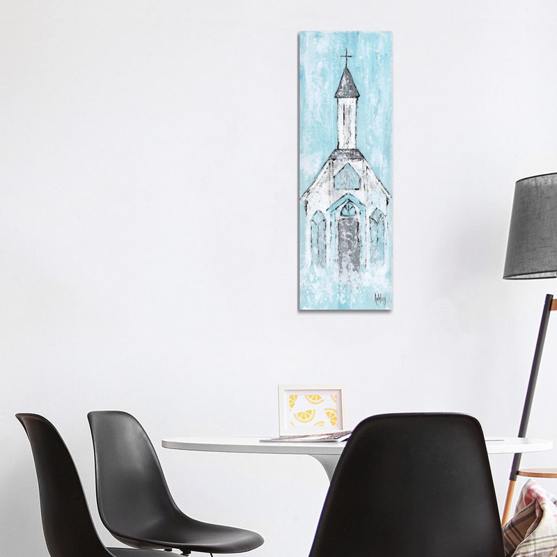 Abstract White Chapel by Ashley Bradley - Wrapped Canvas Panoramic Print, 121.92 cm H x 40.64 cm W x 1.91 cm D