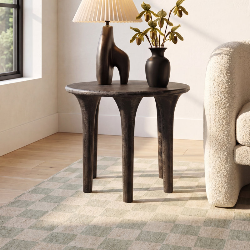 Zed End Table, Raw Black
