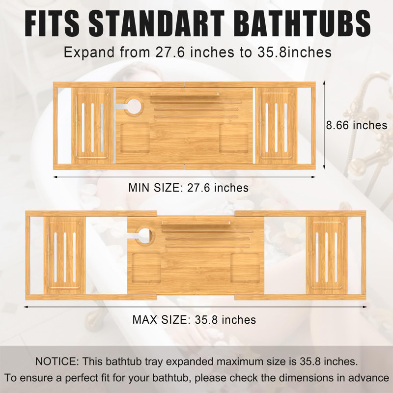 Table de baignoire extensible en bambou Premium