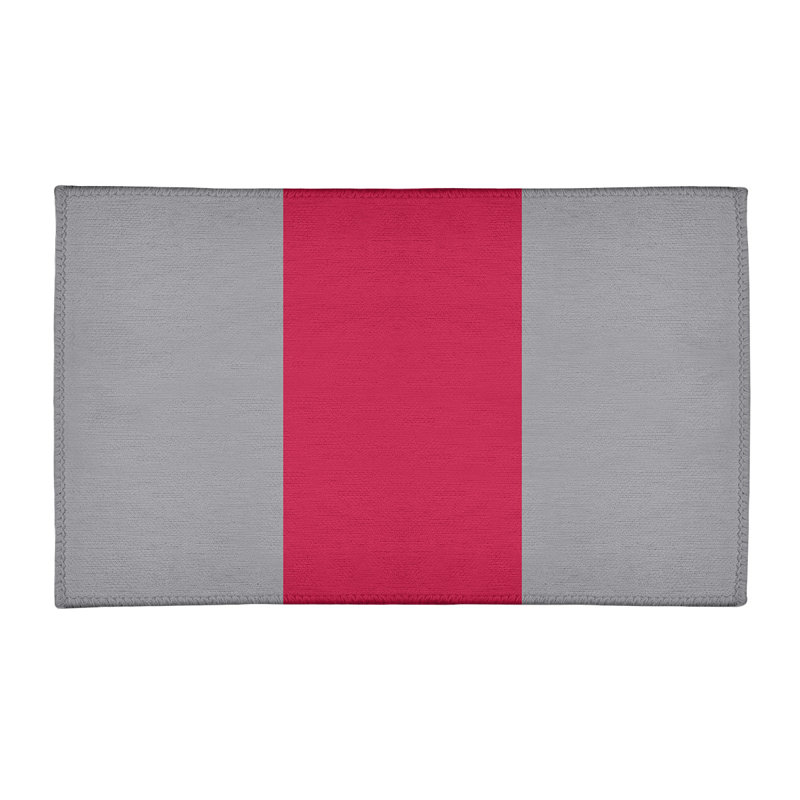 Tapis à rayures argent/rouge, Rectangle 2 pi x 3 pi