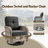 9-Piece Wicker Outdoor Sectional Seating Group With Lighted Coffee Table And Swivel Rocker Chairs,All Weather Patio Modular Conversation Set With Propane Fire Pit Table And Plush Cushions-1621588931