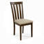 Ensemble de salle à manger rectangulaire 7 pièces 59 pouces Halvorsen, finition chêne sale avec chaises rembourrées en polyester beige foncé, bois d'hévéa massif