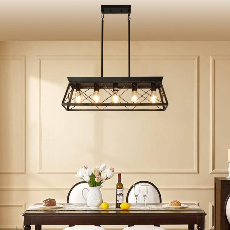Lustre suspendu industriel 32 lumières 5 ", Noir satiné / Blanc