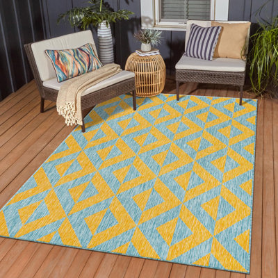 Tapis d'extérieur couleur moutarde