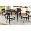 Ensemble de salle à manger 5 pièces de style Mid-Century moderne, structure en bois d'hévéa, une table et 4 chaises rembourrées-1606933602