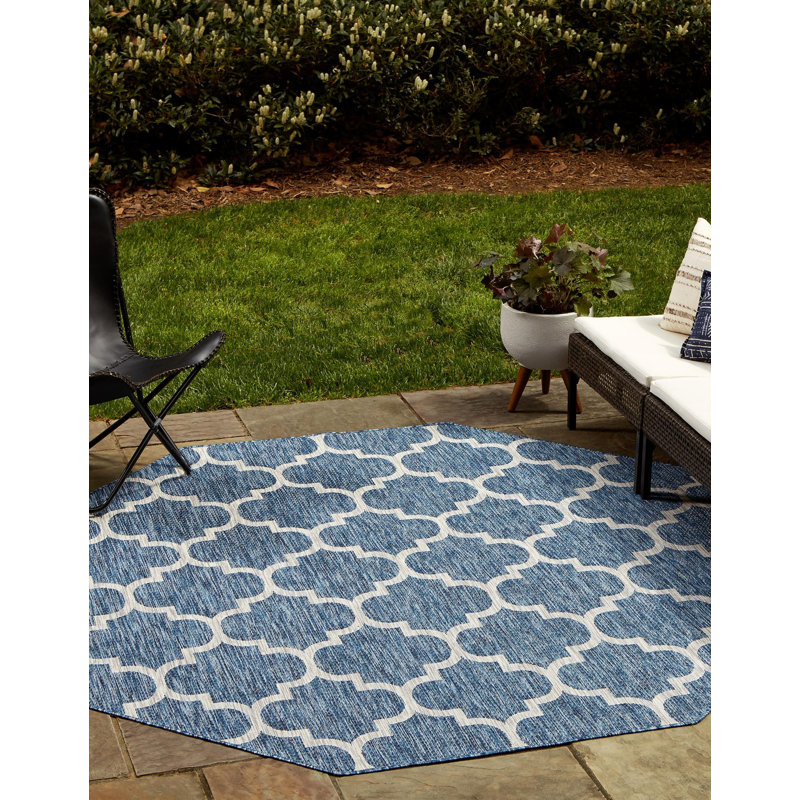 Outdoor Preen Rug Sky Color, Octagon 5'