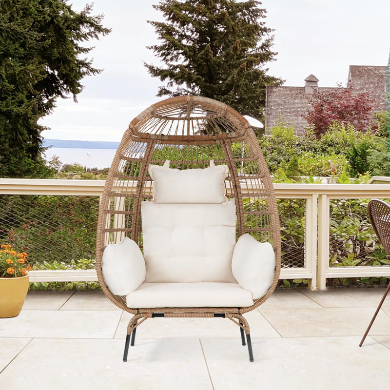Carlitta Wicker Outdoor Lounge Chair, White
