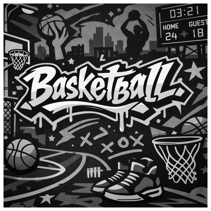 Édredon Basketball Graffiti Art, Grand lit