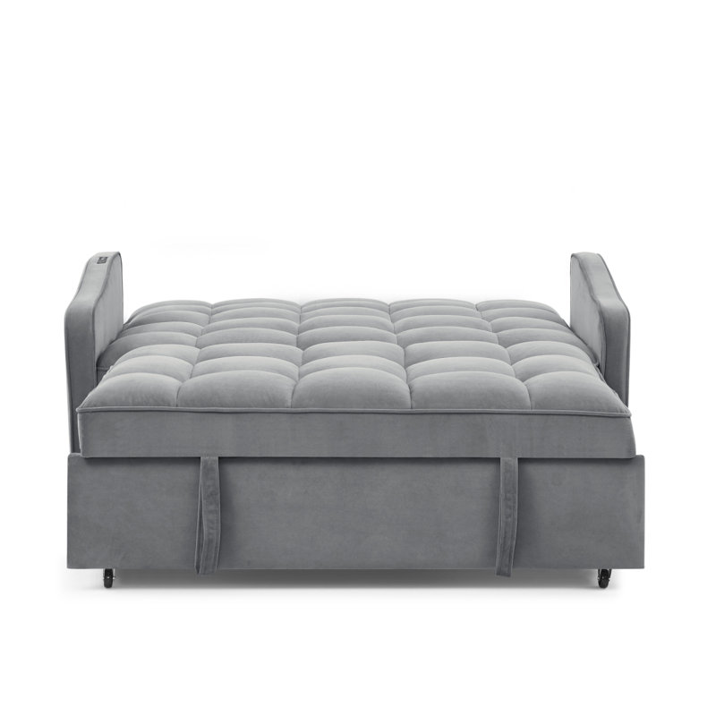 Canapé-lit avec lit escamotable Boneless Loveseats, Gris