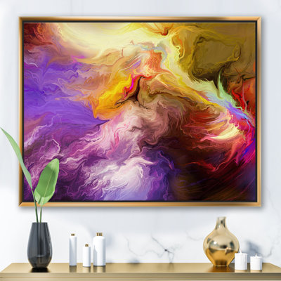 Nuage mauve et jaune peint à l'huile, impression sur toile