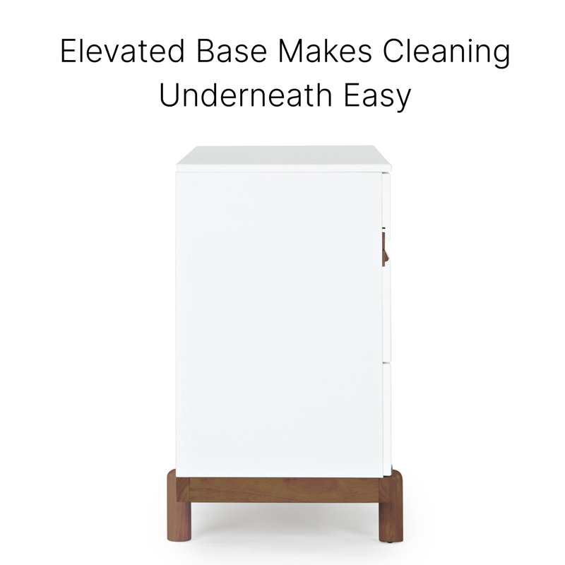 Bliss 6-Drawer Nursery Dresser, White/Walnut