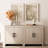 Buffet Cabinet With Storage, 62" Large Sideboard, Kitchen Cabinet With Door And Adjustable Shelf, Modern Farmhouse Wood Console Table For Kitchen, Dining Room, Living Room, Beige-119623957